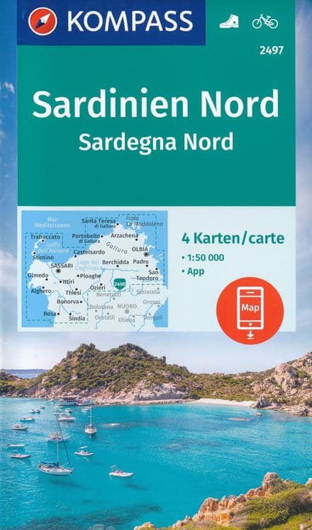 Sardinia North - 4 Map Pack - 1:50,000 - Kompass 2497