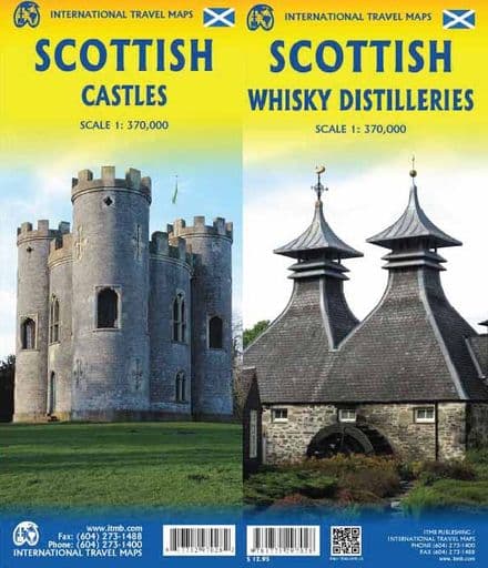 Scotland Castles & Whisky Distilleries Travel Map