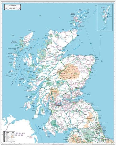 Scotland Planning XL- Wall Map - 2025 - 120 x 150cm
