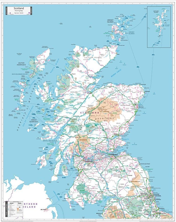 Scotland Planning XL- Wall Map - 2025 - 120 x 150cm