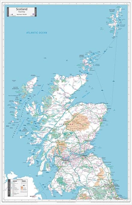 Scotland Road - Wall Map - 2024 - 80 x 123cm