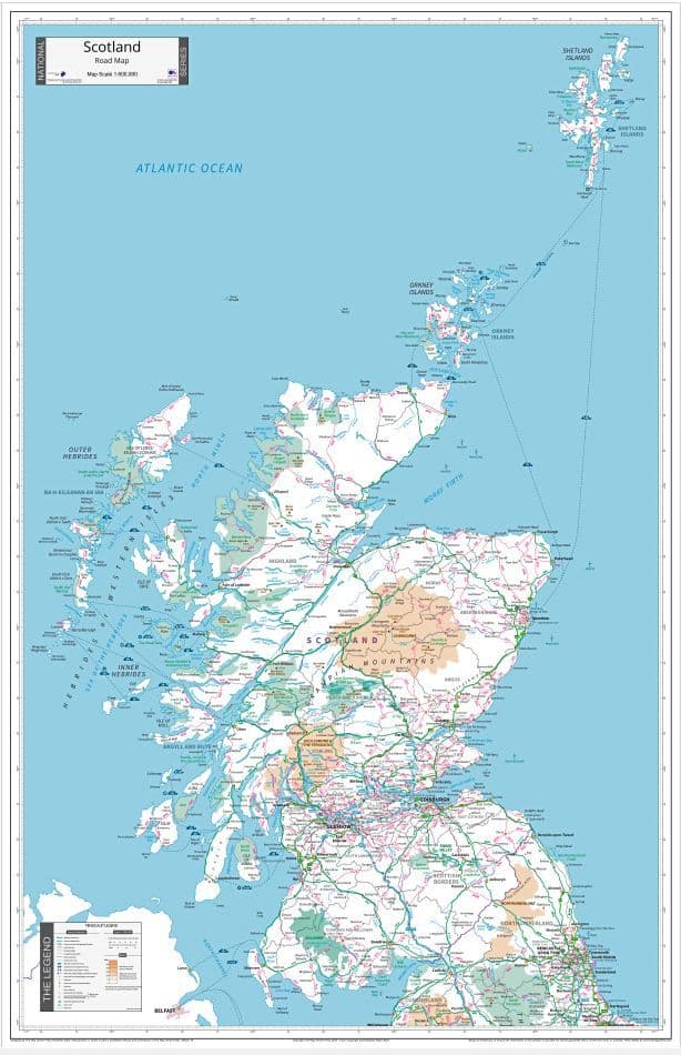 Scotland Road - Wall Map - 2024 - 80 x 123cm