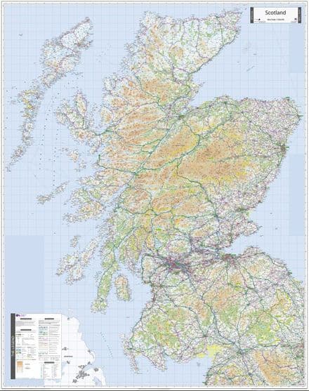 Scotland Wall Map - EXTRA LARGE 152 x 192cm