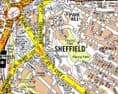 Sheffield City Centre A-Z Street Wall Map