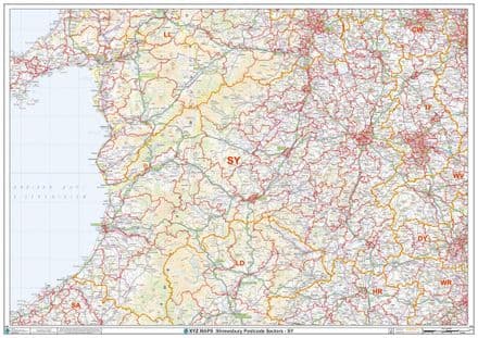 Shrewsbury - SY - Postcode Sector Wall Map