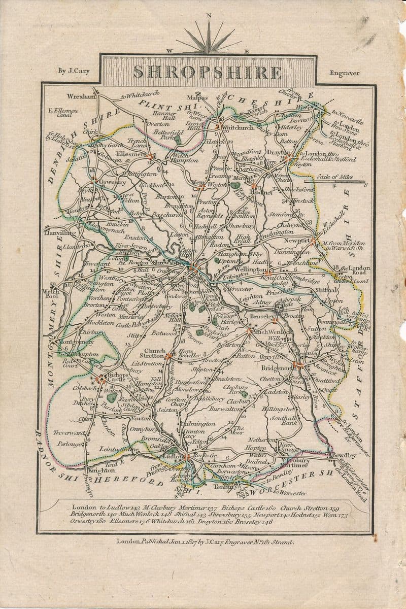 Shropshire 1817 - John Cary - Original Map