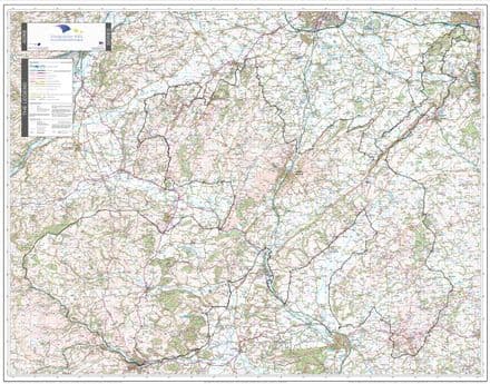 Shropshire Hills - AONB Wall Map - 2024