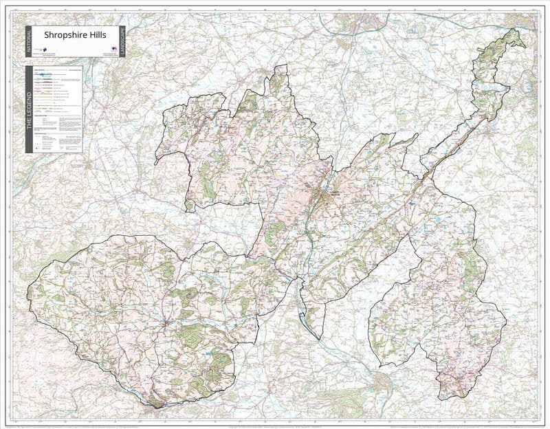 Shropshire Hills National Landscape - Wall Map - 2026