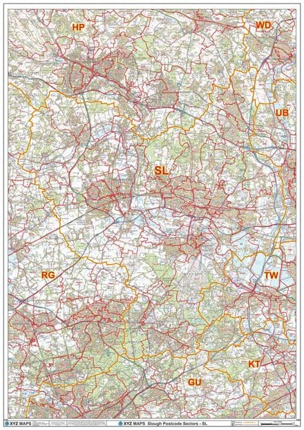 Slough - SL - Postcode Sector Wall Map