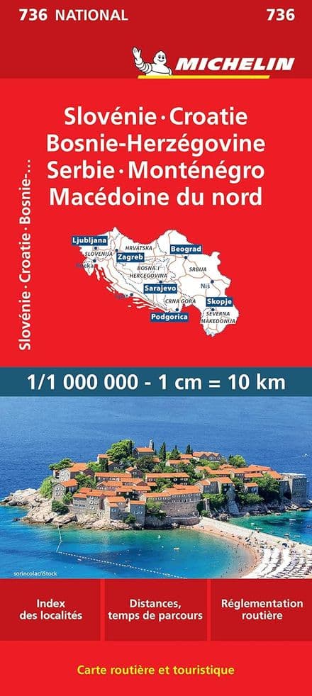 Slovenia/Croatia/Bosnia-Herz/Serbia/Macedonia - Road Map - Michelin 736