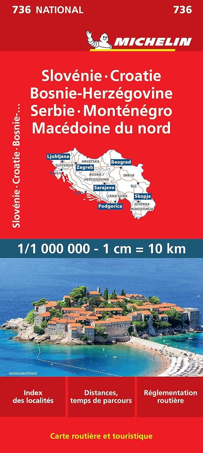 Slovenia/Croatia/Bosnia-Herz/Serbia/Macedonia - Road Map - Michelin 736