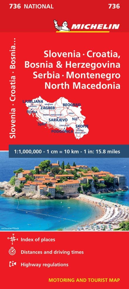 Slovenia, Croatia, Bosnia Herzegovina, Serbia & Montenegro- Michelin 736