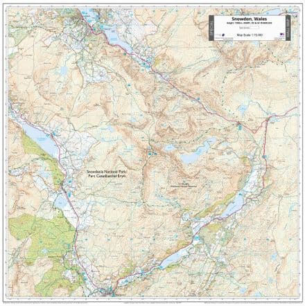 Snowdon Mountain Map - 1:15,000 - Wall Map - The Map Centre Press