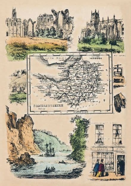 Somerset - by 'Reuben Ramble' - Reproduction County Map