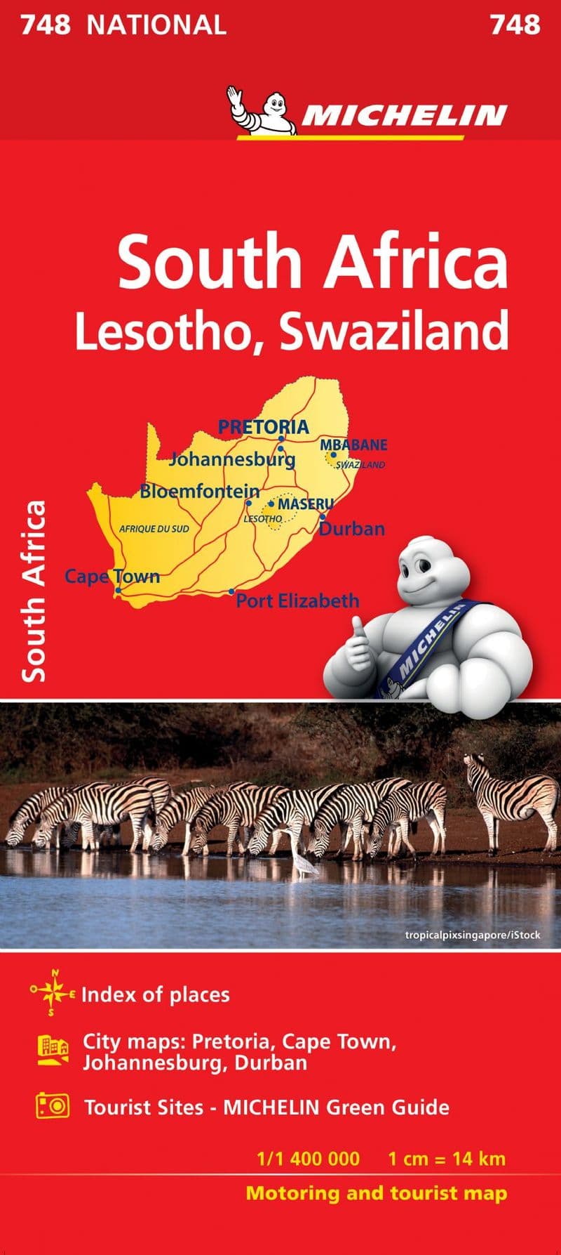 South Africa Including Lesotho & Swaziland - Michelin National Map 748