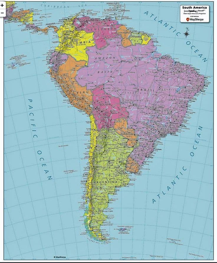 South America Wall Map Compact Map Sherpa South America Wall Map Compact Map Sherpa 32913 1 P 