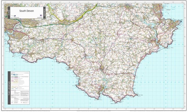 South Devon - AONB Wall Map - 2024