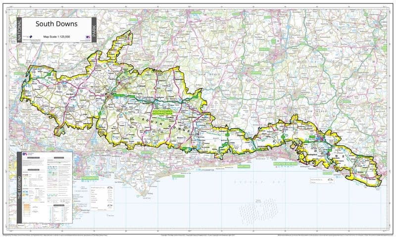 South Downs National Park - Wall Map - 1:125,000