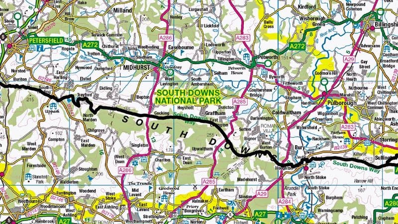 South Downs Way - Wall Map