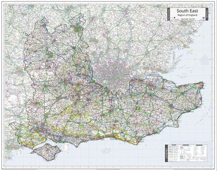 South East - Region of England Wall Map