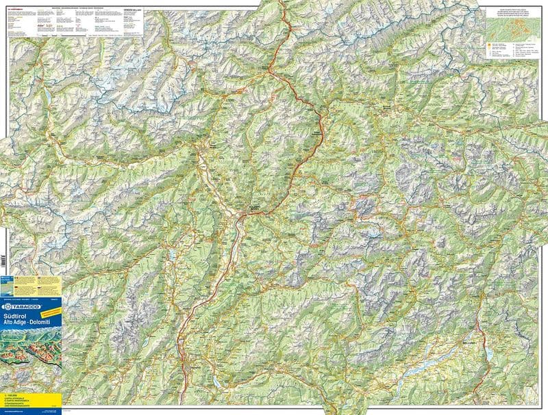 South Tirol / Alto Adige /Dolomites Road Map & Panoramic Map MB 05