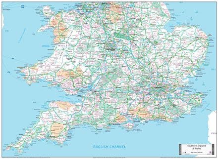 Southern England & Wales - Planning Wall Map - 2024 - 112 x 82cm