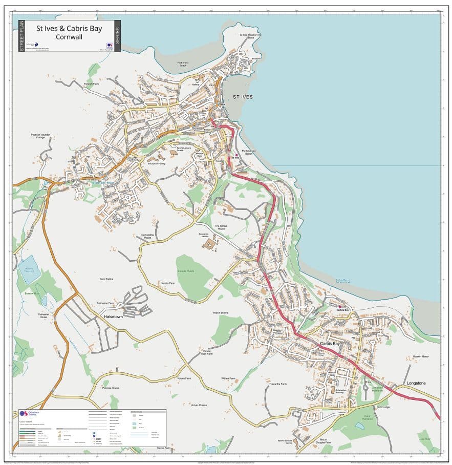 St Ives Cornwall Street Map