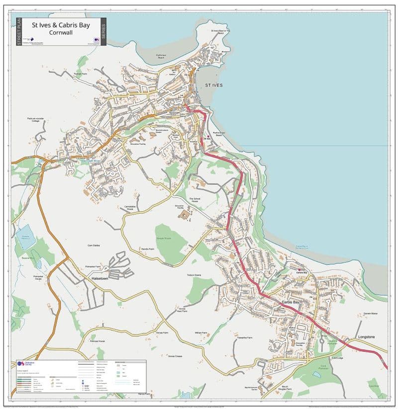 St Ives (Cornwall) Street Map