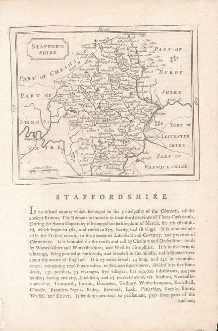 Staffordshire - Seller Grose - 1787 - Original Map