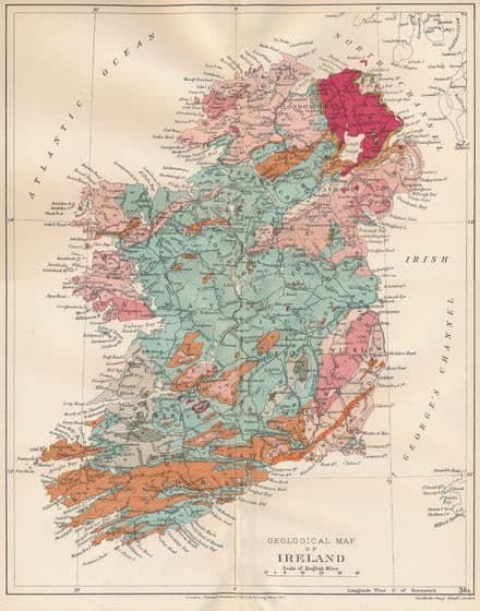Stanford's Geological Map of Ireland - Historical