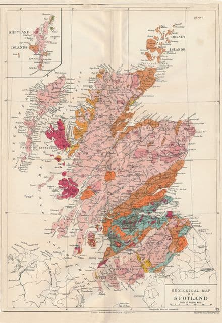 Stanford's Geological Map of Scotland - Historical
