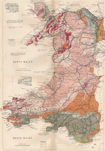 Stanford's Geological Map of Wales - Historical