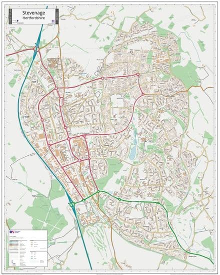 Stevenage Street Map