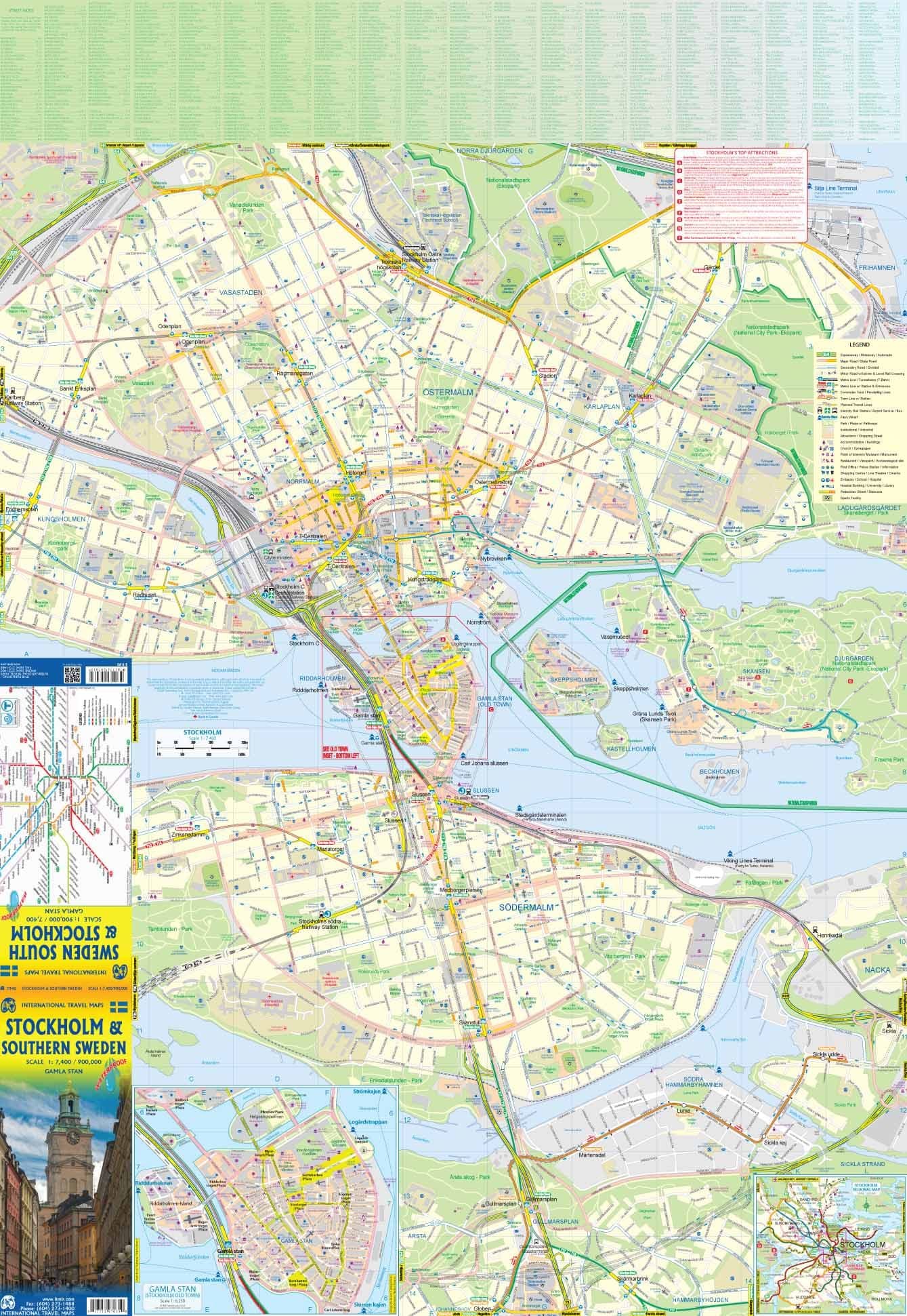 Stockholm & Southern Sweden Travel Map