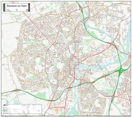 Stockton on Tees Street Map