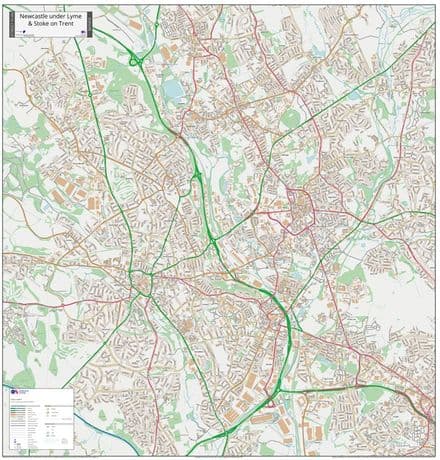 Stoke on Trent & Newcastle under Lyme Street Map