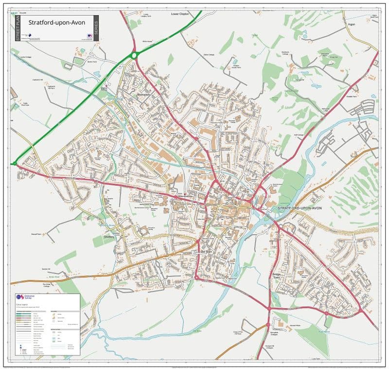 Stratford upon Avon Street Map