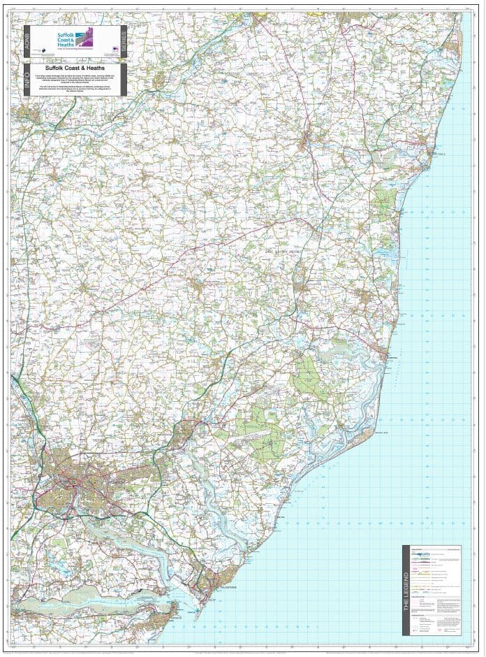 Suffolk Coast & Heaths - AONB Wall Map - 2024