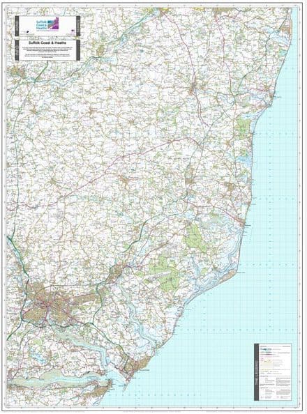 Suffolk Coast & Heaths - AONB Wall Map - 2024