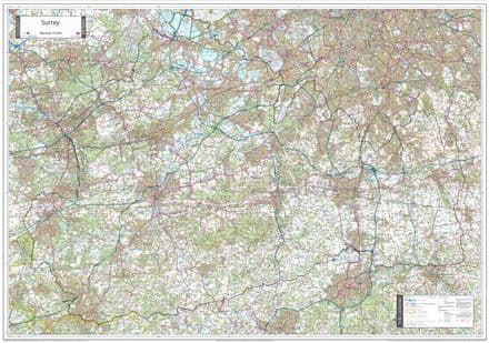 Surrey - Extra Large County Wall Map - 140 x 98cm