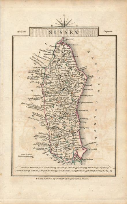 Sussex 1806 - John Cary - Original Map