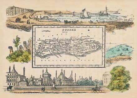 Sussex - by 'Reuben Ramble' - Reproduction County Map