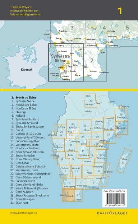 Sweden Cycling Map 01 Skane South West