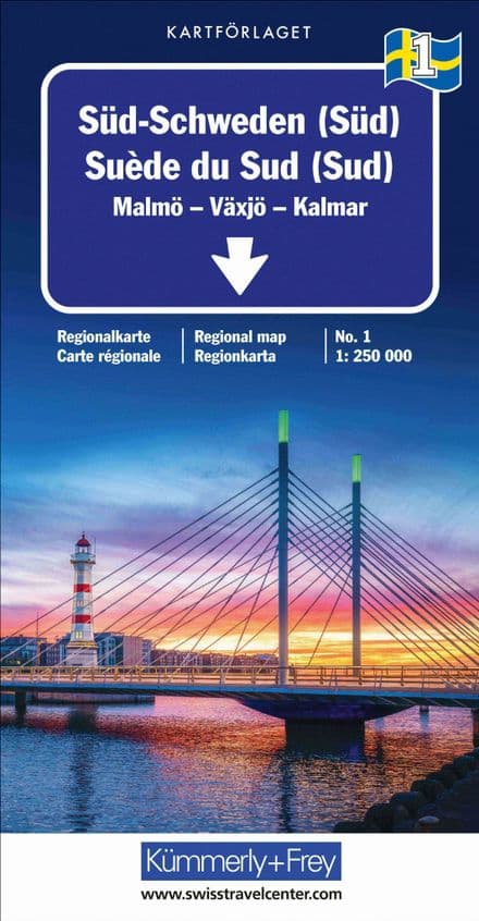 Sweden Road Map 1 - Malmö/Växjö/Kalmar - Kummerley & Frey