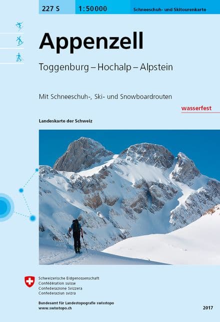 Swiss 227 S Appenzell / Toggenburg / Hochalp / Alpstein (Ski Edition) 1:50,000