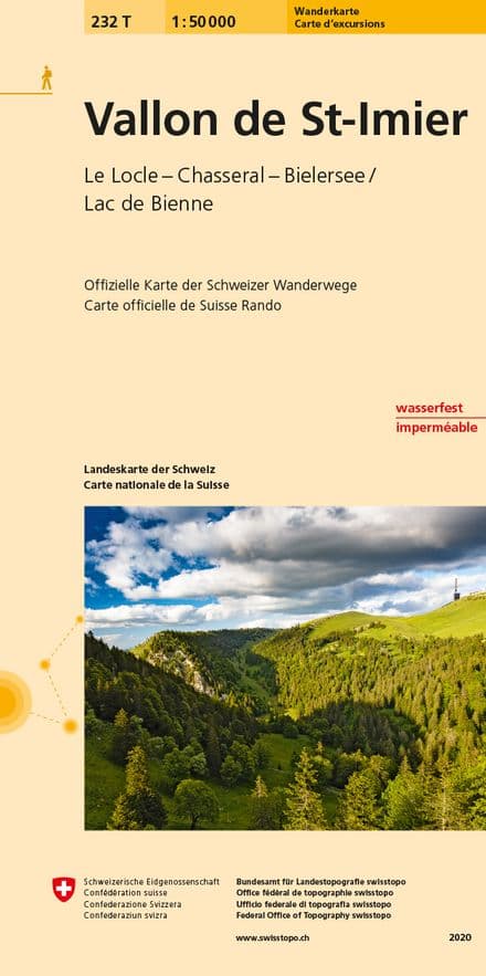 Swiss 232 T Vallon de St-Imier (Hiking Edition) 1:50,000