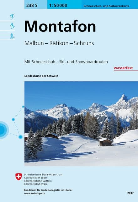 Swiss 238 S Montefon Malbun Ratikon Schruns (Ski Edition) 1:50,000