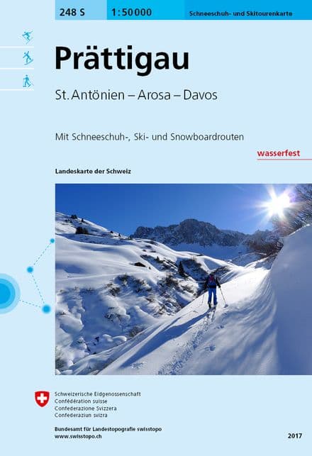Swiss 248 S Pratigau St Antonien Arosa Davos (Ski Edition) 1:50,000