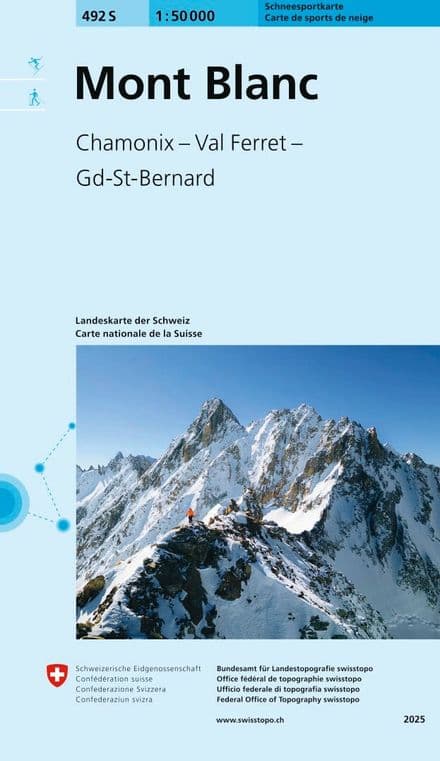 Swiss 292 S Mont Blanc / Chamonix / Courmayeur (Ski Edition) 1:50,000