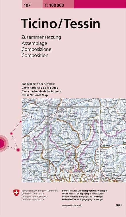 Swiss Survey 1:100,000 - 107 - Ticino Tessin